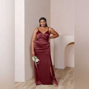 NWT Revelry Rory Satin Dress in Cabernet - 701